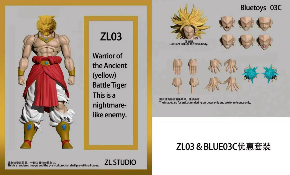 --In stock soon--  ZL Studio Warrior of the Ancient Battle Tiger ZL01 , ZL02, ZL03 (Black, Purple, Yellow), Parts set 04D Blue