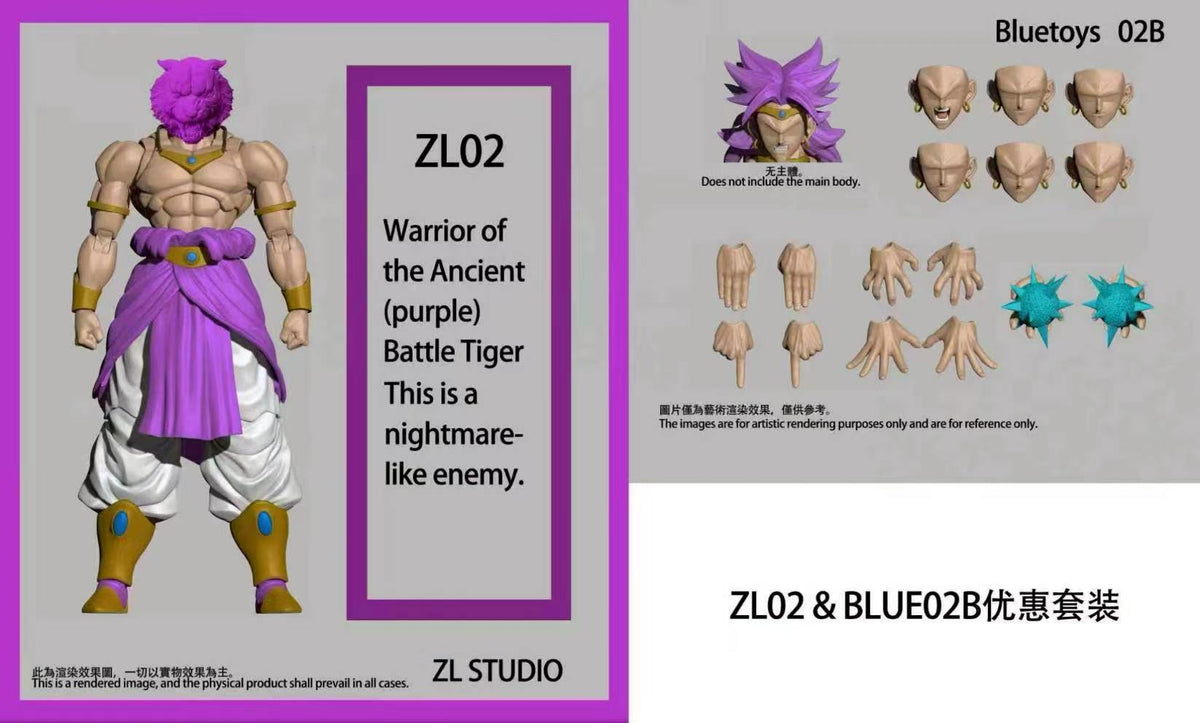 --In stock soon--  ZL Studio Warrior of the Ancient Battle Tiger ZL01 , ZL02, ZL03 (Black, Purple, Yellow), Parts set 04D Blue