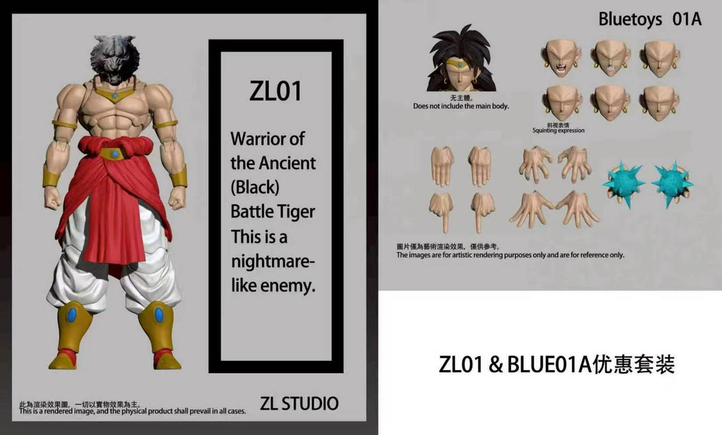 --In stock soon--  ZL Studio Warrior of the Ancient Battle Tiger ZL01 , ZL02, ZL03 (Black, Purple, Yellow), Parts set 04D Blue