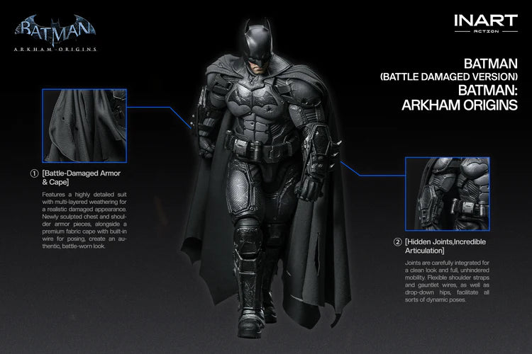 ****2nd Payment**** INART Batman: Arkham Origins - Batman (Battle Damaged Version) Action Figure 1/12
