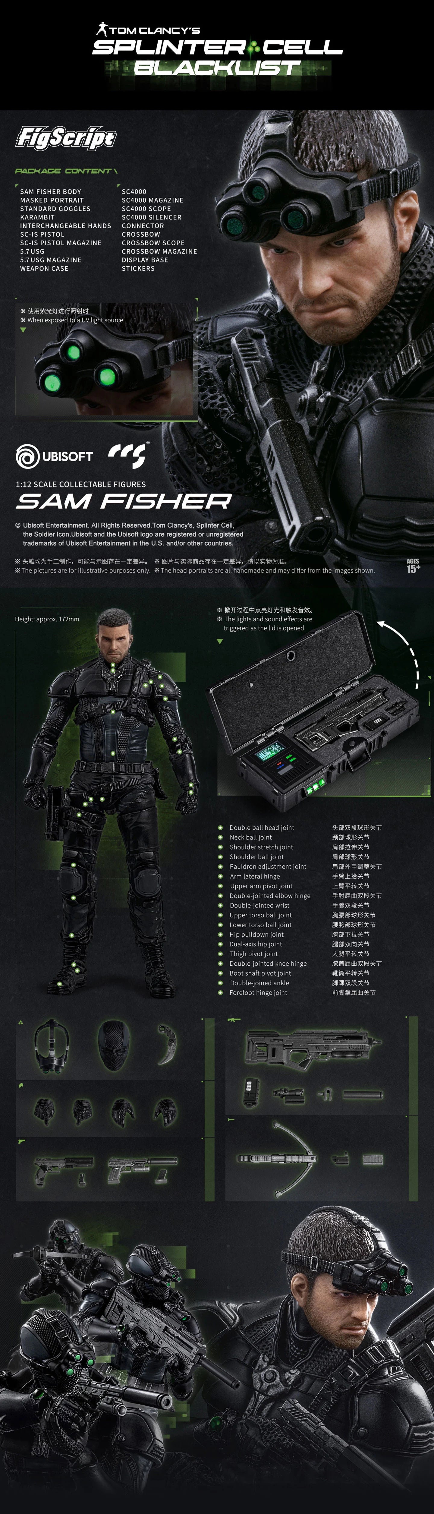 ****Pre-Order**** CCS Toys 1/12 Splinter Cell - Sam Fisher official Licensed action figure