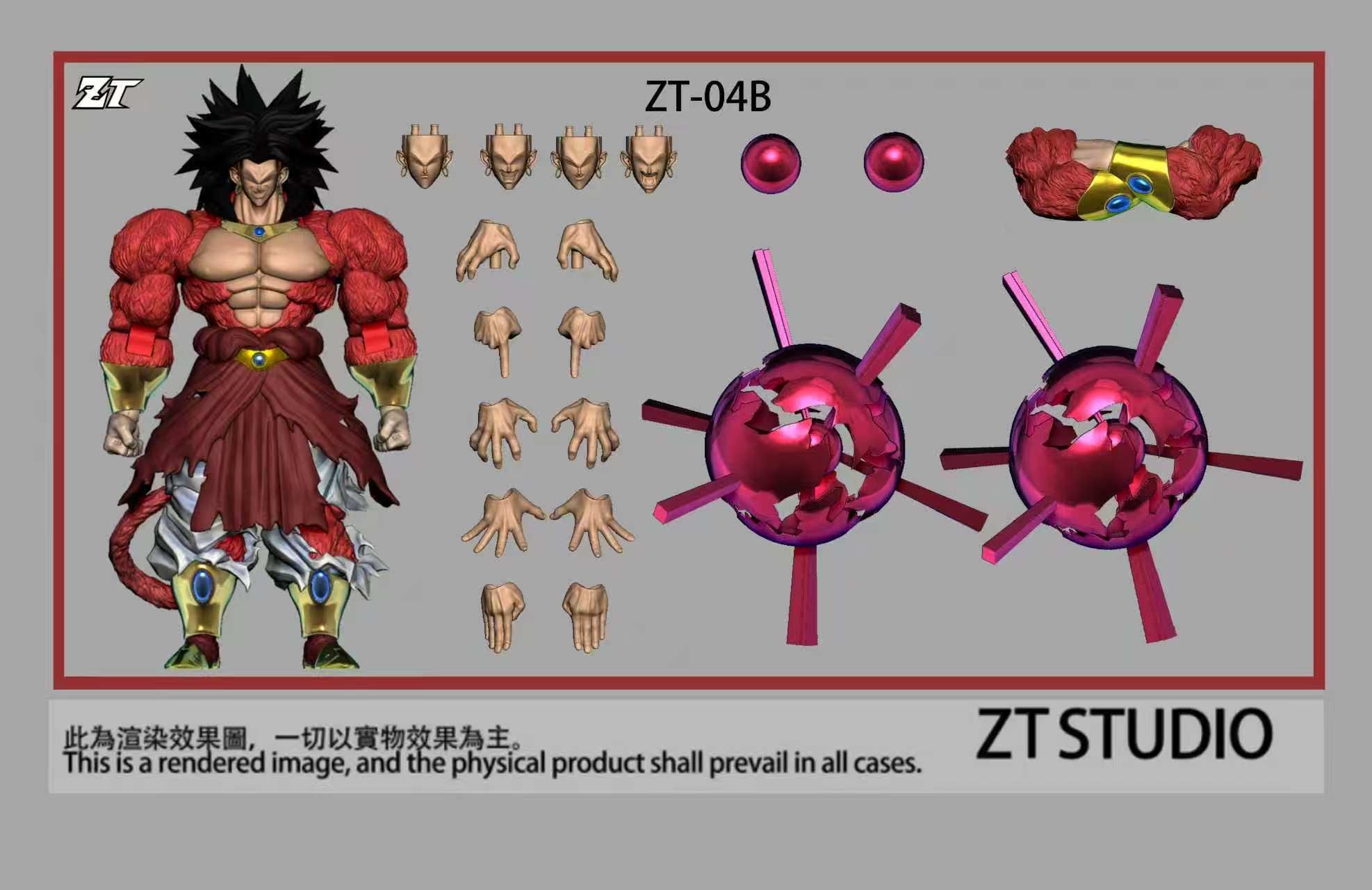 --Pre-order-- ZT Studio SSj4 Broly Normal and Battle Damaged Version ZT-04 -ZT04A ZT04B ZT04C ZT04D