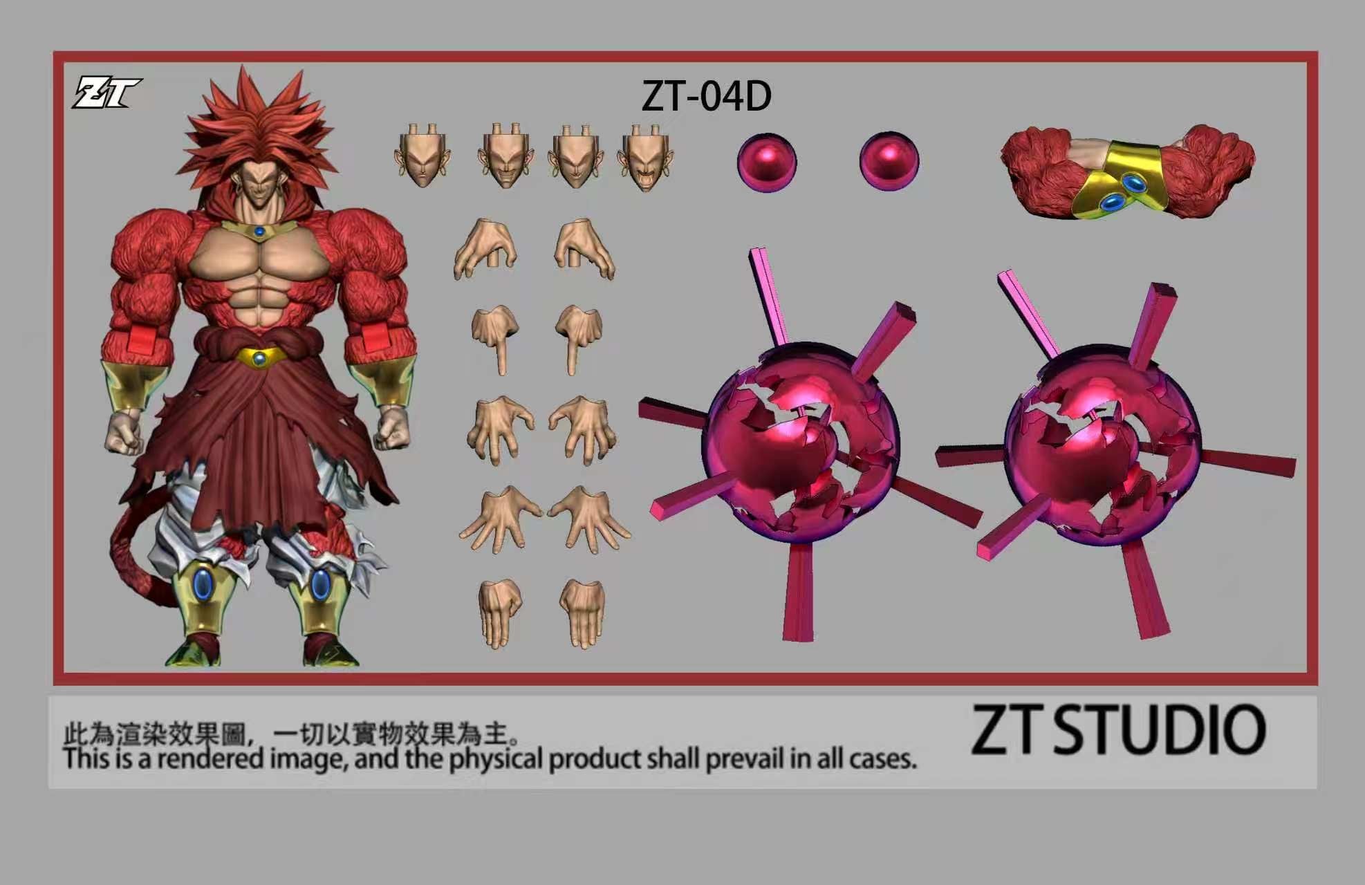 --Pre-order-- ZT Studio SSj4 Broly Normal and Battle Damaged Version ZT-04 -ZT04A ZT04B ZT04C ZT04D